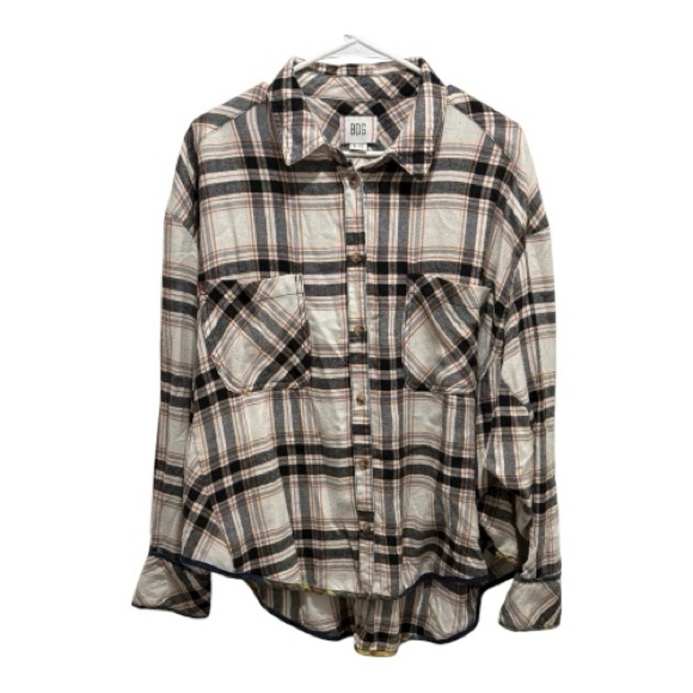 BDG Urban Outfitters Women's Size XL Karl Slouchy Plaid Button Flannel Top